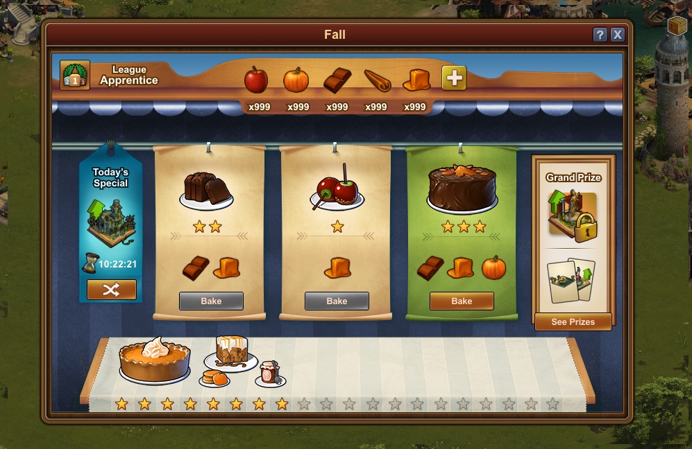 The Great Fall Bake off event Forge of Empires